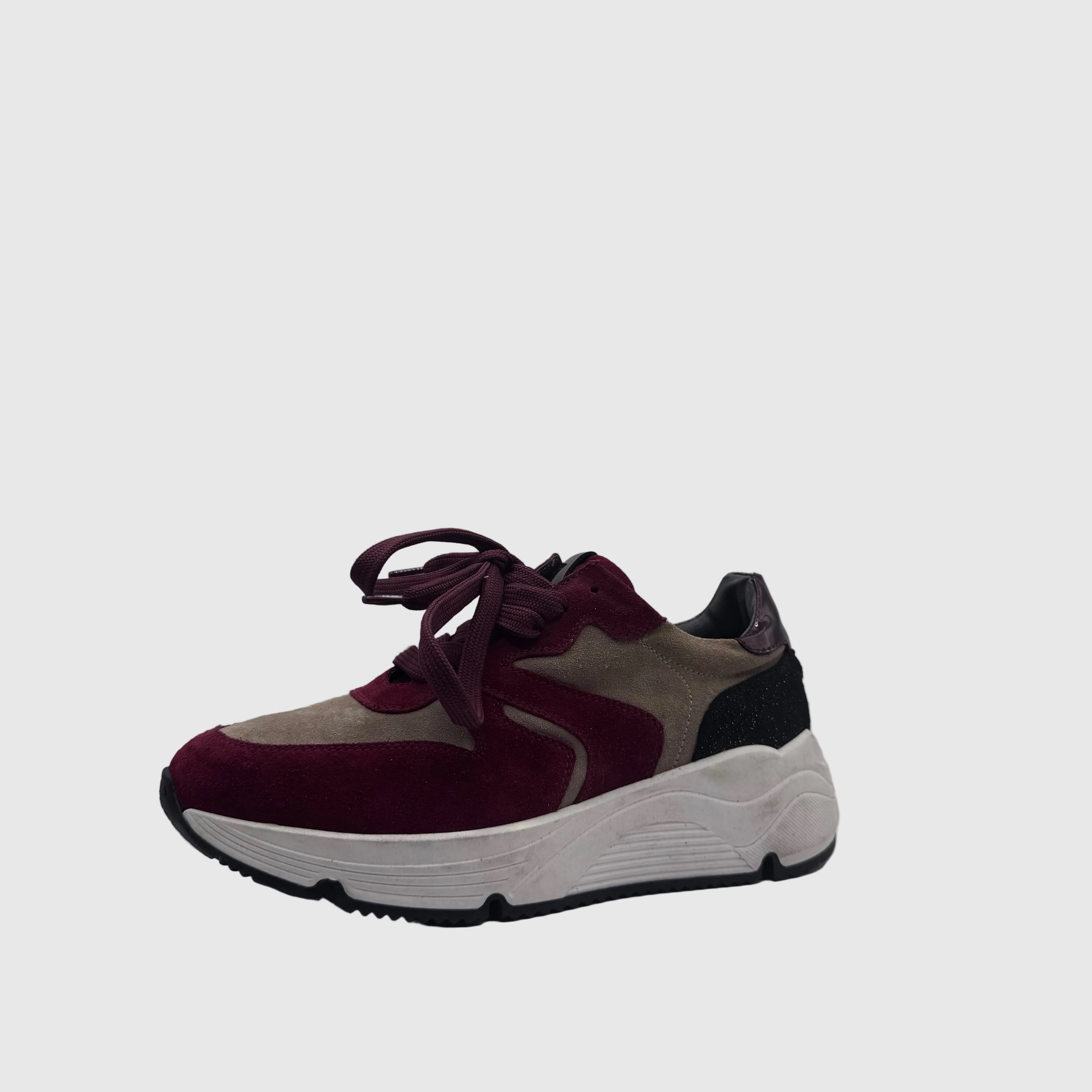 HIP Dames Sneaker Bordeaux — Colour-block | Suède