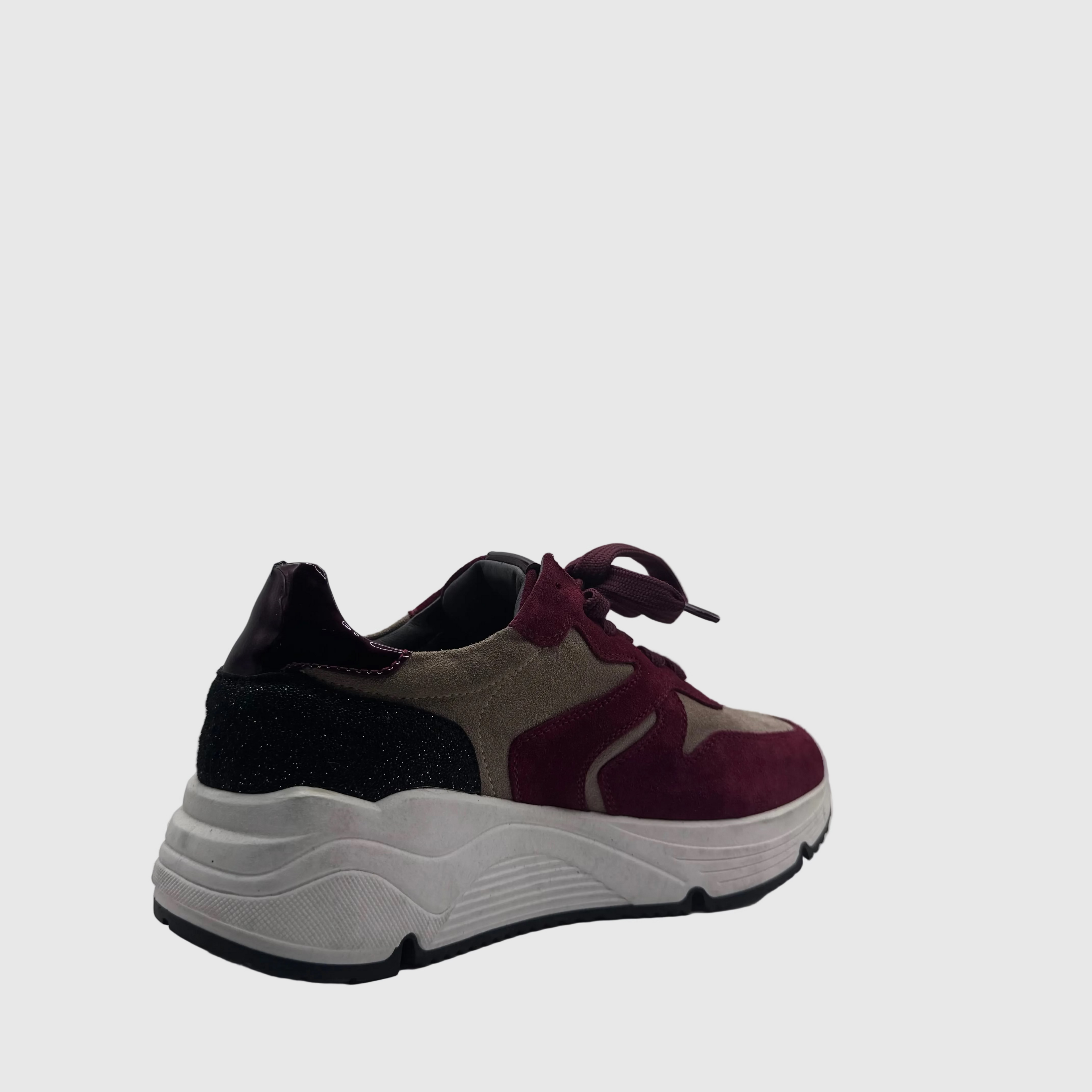 HIP Dames Sneaker Bordeaux — Colour-block | Suède