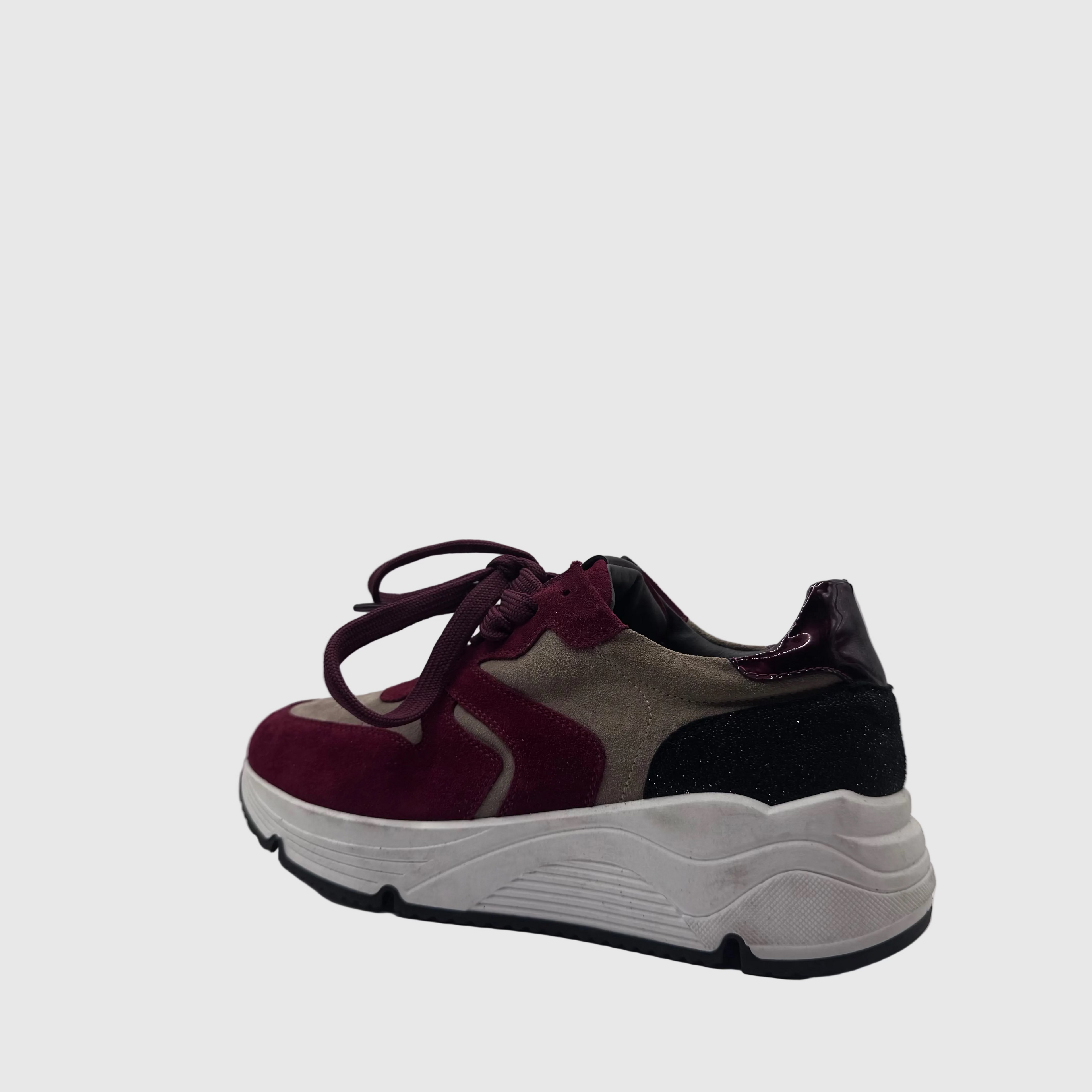 HIP Dames Sneaker Bordeaux — Colour-block | Suède